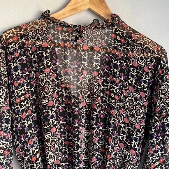 Misa Los Angeles black floral vera ruffle blouse - Picture 9 of 12